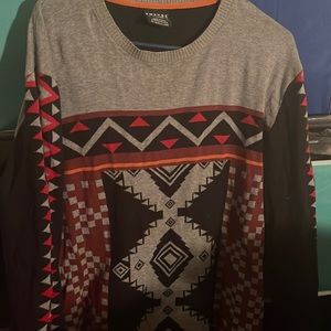 Mens, graphic long sleeve sweater.